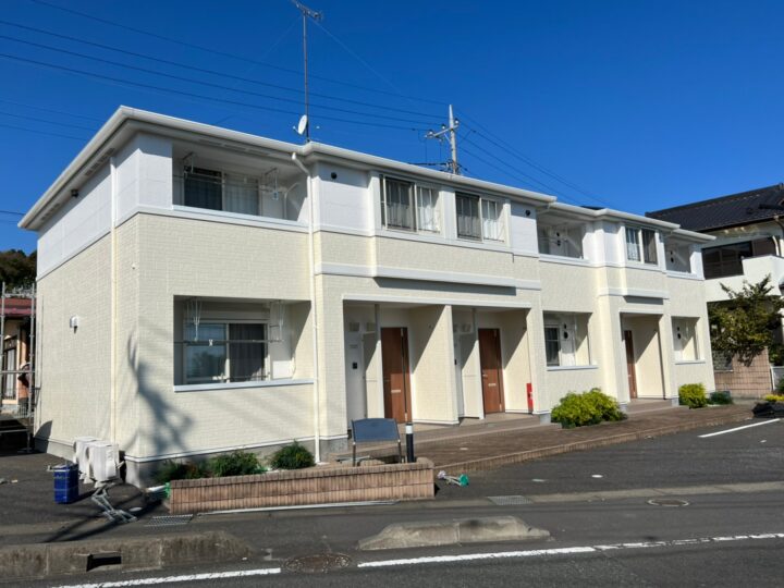 茨城県日立市/超低汚染リファイン1000Si-IRを使用してアパート外壁塗装